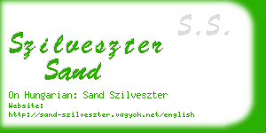 szilveszter sand business card